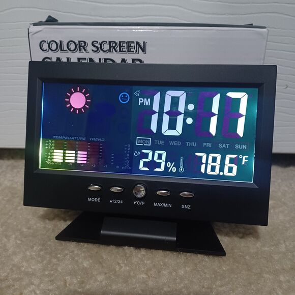 LED Battery-Operated Color Screen Calendar, Model: CJ8082T - Picture 3 of 4